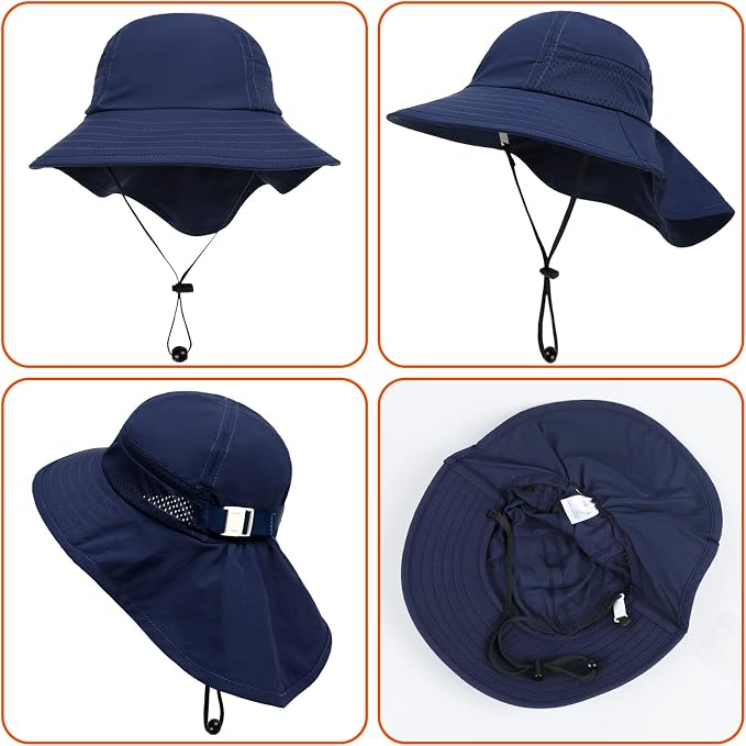 Toddler Baby Sun Hat Kids Summer Beach Essentials Adjustable Beach Hats - Image 5