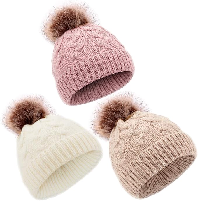 DANMY Baby Beanie Hat, Infant Newborn Toddler Winter Warm Knit Cap by DANMY