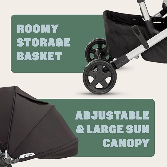 Colugo Compact Stroller - One Hand Fold Lightweight, Travel, Toddler, Airplane, Foldable Stroller with Rain Cover, Backpack and Cup Holder (Olive)