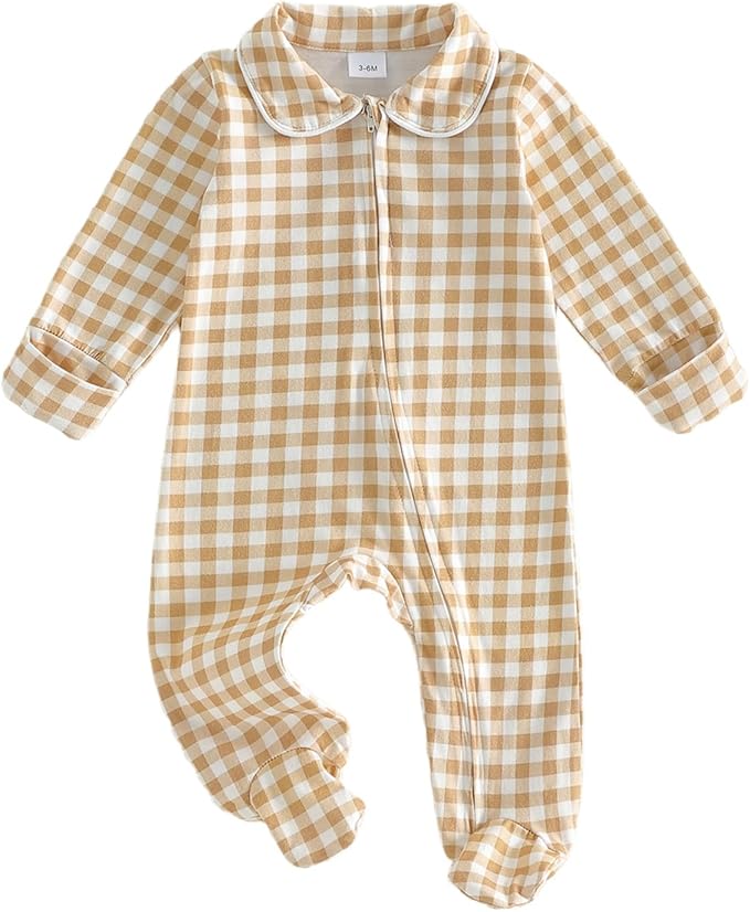 Seyurigaoka Newborn Baby Boy Girl Romper Long Sleeve Zipper Jumpsuit by SEYURIGAOKA