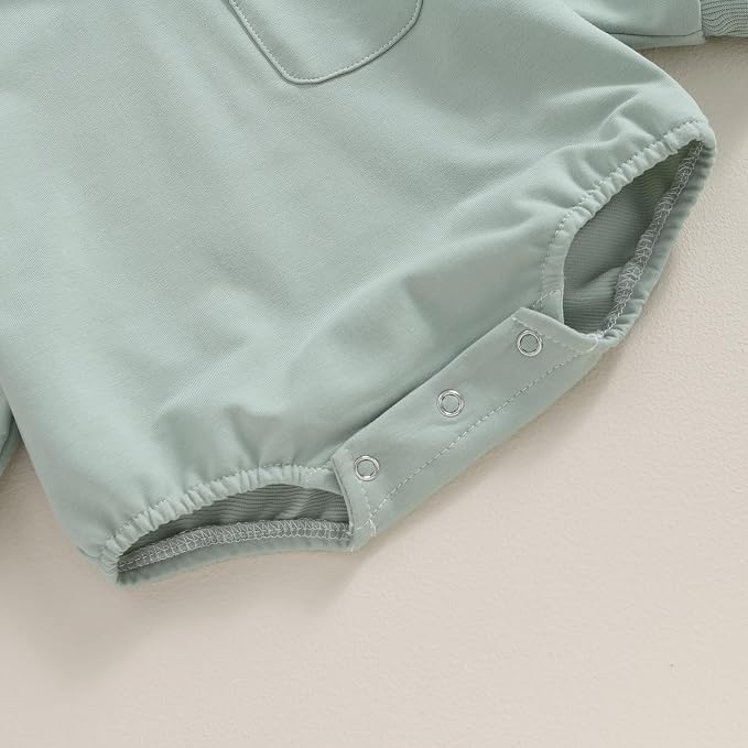 Thorn Tree Newborn Baby Boys Hooded Sweatshirt Long Sleeve Solid Romper Infant - Image 7