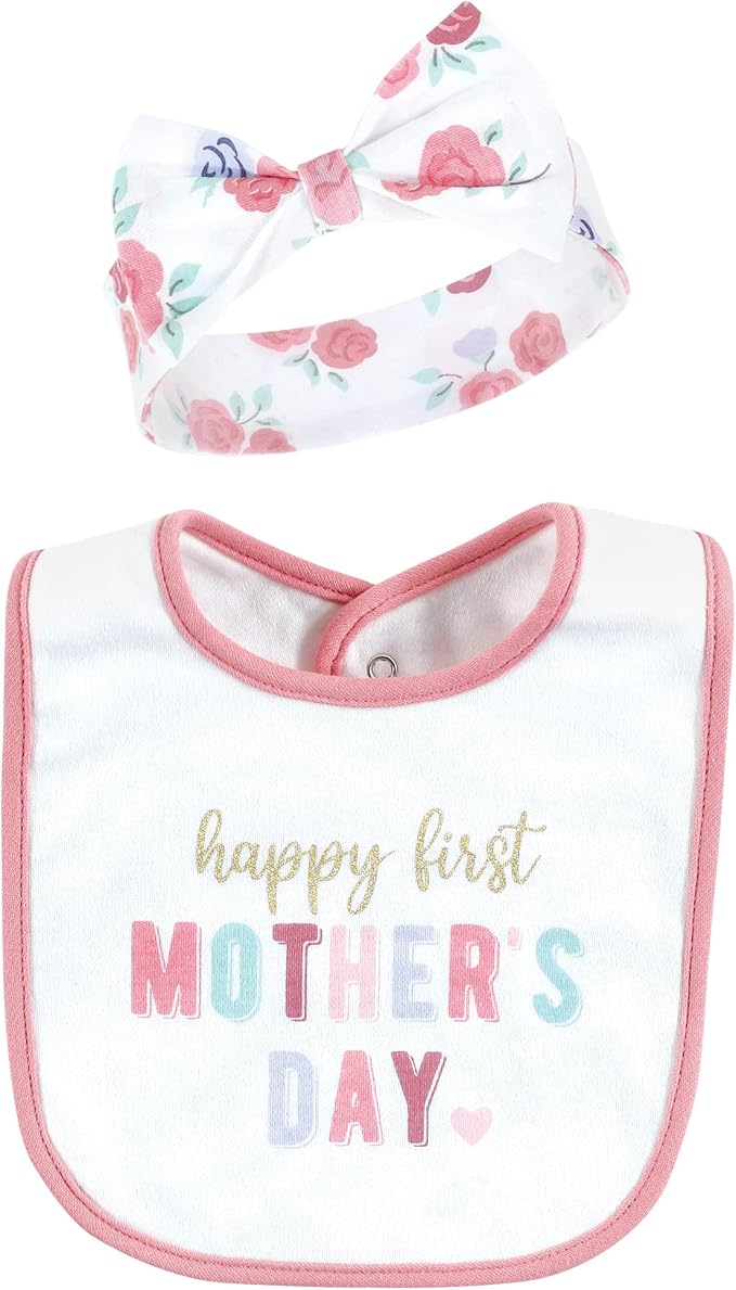 Hudson Baby Unisex Baby Cotton Bib and Headband Set - Image 3
