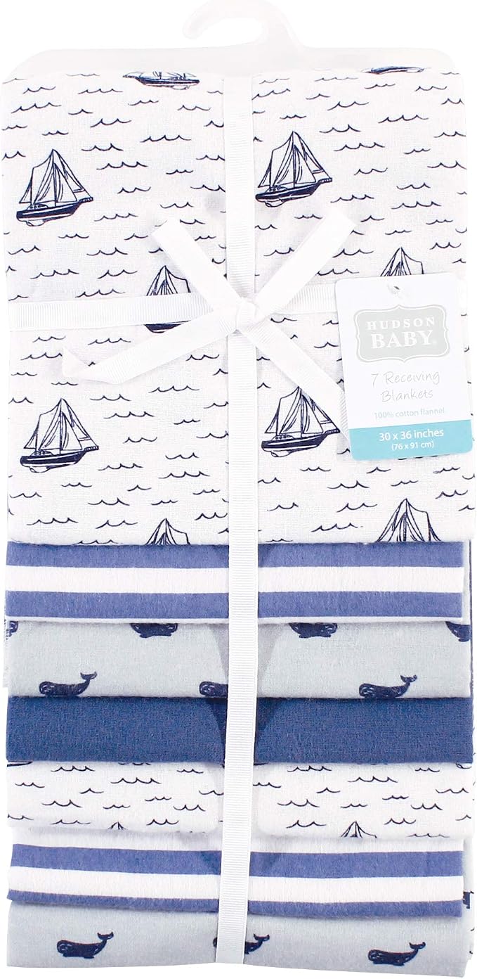 Hudson Baby Unisex Baby Cotton Flannel Receiving Blankets Bundle, One Size - Image 2