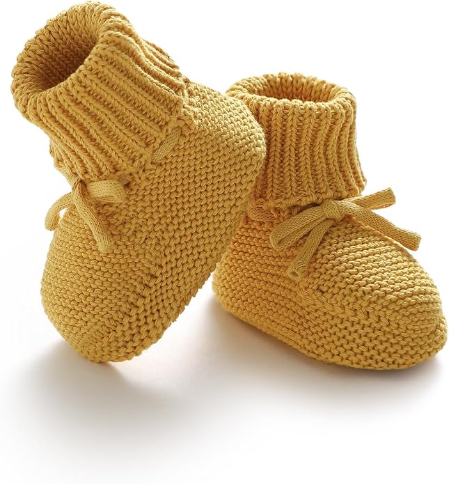 Hadetoto Baby Booties Cotton Newborn Boys Girls Shoes Knit Socks | Cozy Warm by Hadetoto