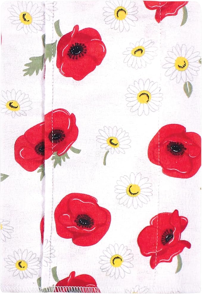 Luvable Friends Hudson Baby Flannel Burp Cloths 7pk, Poppy Daisy Floral - Image 2