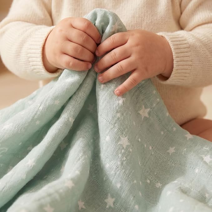 Muslin Swaddle Blankets for Newborn, Cotton Receiving Blanket | 4 Pack 100% - Image 3