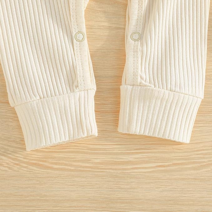 Bafeicao Baby Boy Girl 2/3 Pack Solid Romper Ribbed Short/Long Sleeve | - Image 5