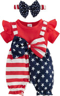 YINGISFITM Newborn Baby Girl Summer Clothes Short Sleeve Bubble Romper Bow by YINGISFITM
