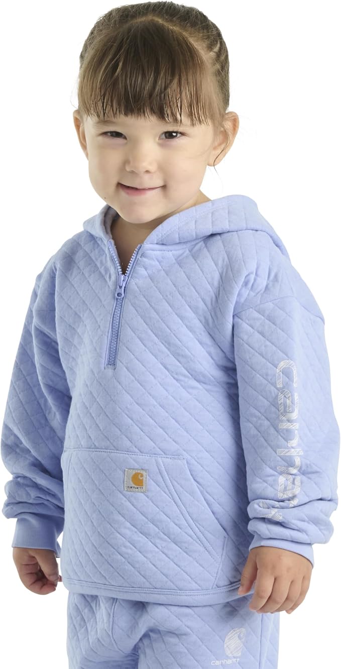 Carhartt girls Long-sleeve Half-zip Hooded Sweatshirt - Image 3