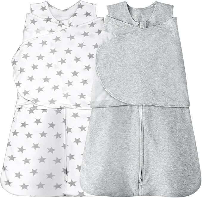 Baby Sleep Sack Swaddle 2 Pack, 3-Way Adjustable, Organic Cotton | Swaddles 3-6 by AugTwig