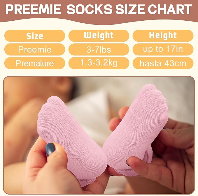 Toulite 12 Pair Preemie Newborn Baby Socks - Image 2