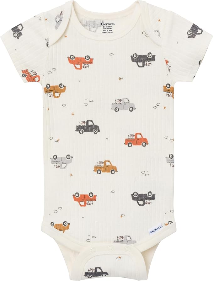 4-Pack Baby Boys Dino Blues Short Sleeve Onesies® Bodysuits - Image 4