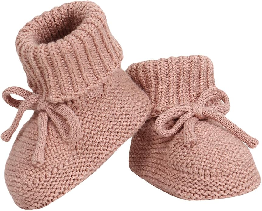 Hadetoto Baby Booties Cotton Newborn Boys Girls Shoes Knit Socks | Cozy Warm by Hadetoto
