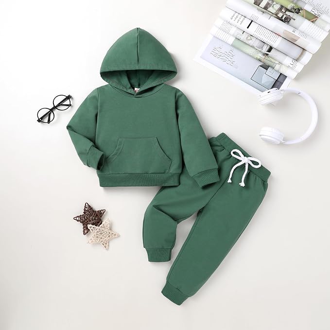 Happy Town Baby Fall Outfits for Girl Boy Long Sleeve Hoodie Top and Long - Image 2