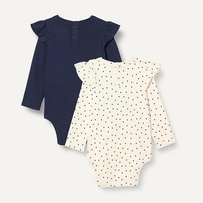 Amazon Essentials Baby Girls' Long-Sleeved Ruffle Bodysuits - Image 2