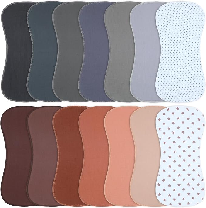 Muslin Burp Cloths 19" x 9", Baby Burping Clothes, Large Extra Soft Absorbent by Benoxine