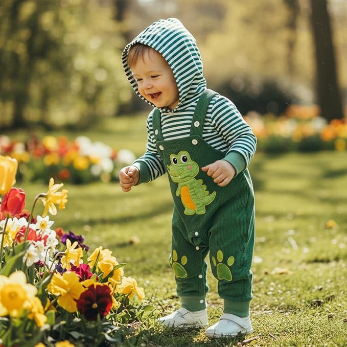 Infant Baby Boy Fall Winter Clothes Outfit Hooded Long Sweatshirt Pant Set - Image 2