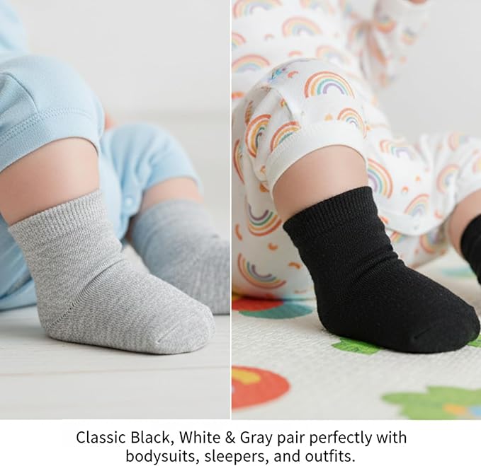 Baby Crew Socks, Cotton Rich Newborn Fit 0–3/3–6/6–12 Months - Image 4