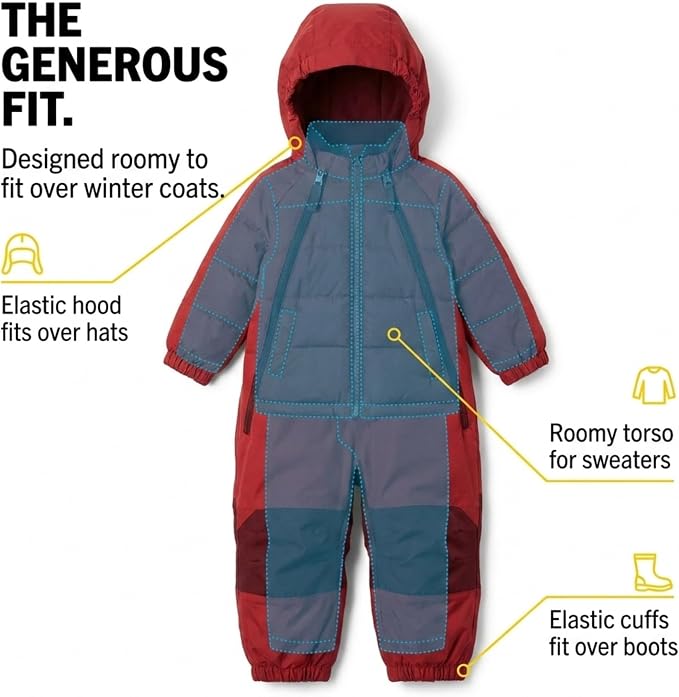 Tuffo Muddy Buddy Kids Waterproof Rain Suit One-Piece Coverall, Dual Zippers - Image 3