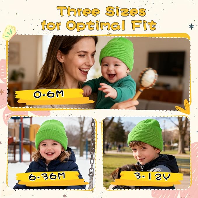 ZOORON Toddler Beanie Baby Kids Beanies Warm Winter Hat Knit Skull Cap - Image 2
