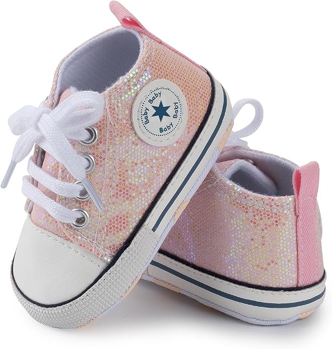 Unisex Baby Girls Boys Canvas High-top Shoes, Newborn Infant Anti-Slip Soft - Image 4