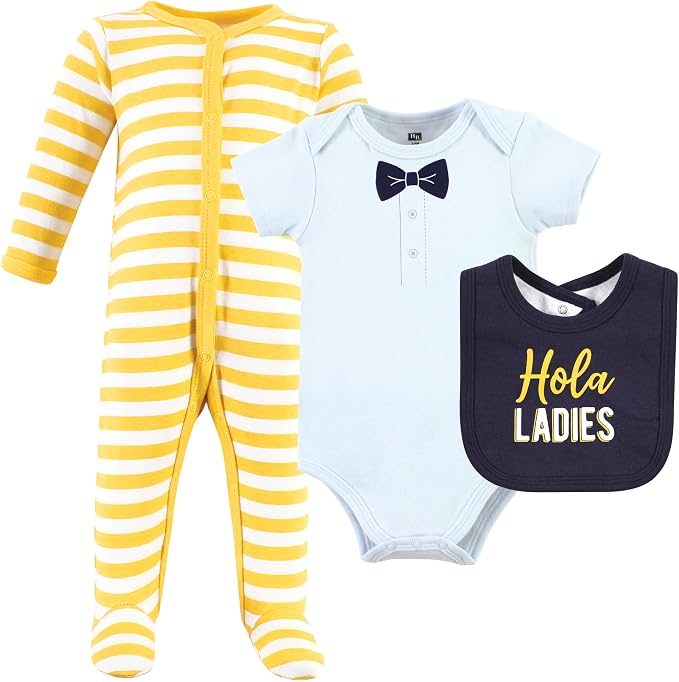 Hudson Baby Unisex Cotton Sleep and Play, Bodysuit and Bandana Bib Set by HudsonBaby