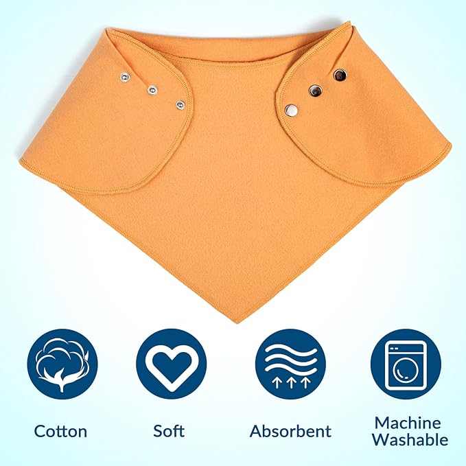 Adult Drool Bib for Special Needs, 3 Pk Soft Absorbent Large Bandana Bibs Set for Kids 4+, Men Women, Teens & Adults