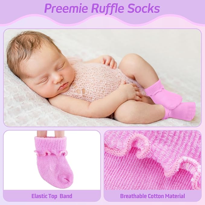 Toulite 12 Pair Preemie Newborn Baby Socks - Image 5