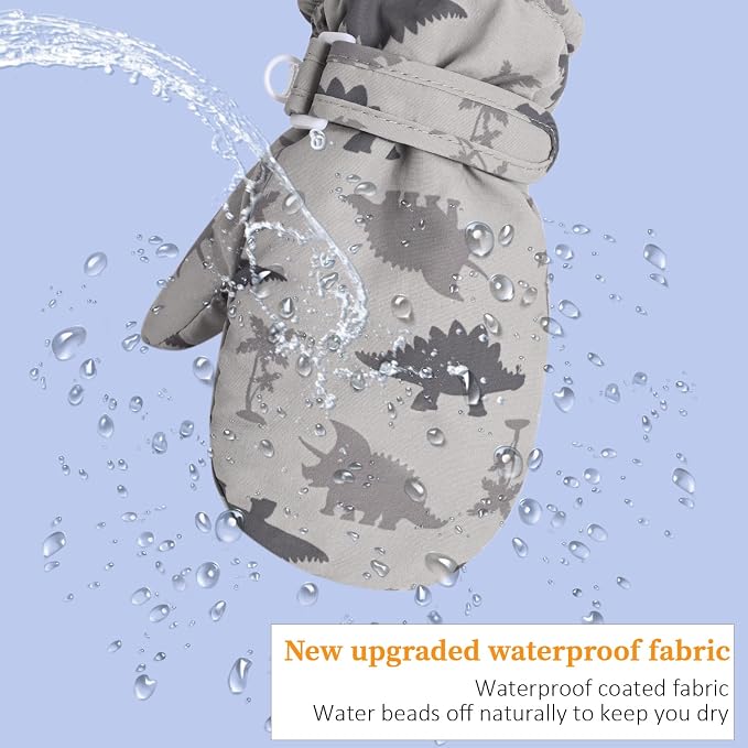 Fleece Lined Mittens for Baby Boys Girls, Baby Toddler Little Kids Winter Warm - Image 5