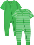 Jimonda Baby Romper Short Sleeve Cotton Pajamas 2-Way Zipper by JimondaBaby