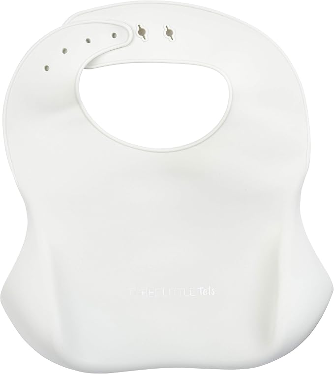 Three Little Tots Modern Silicone Baby Bib – Adjustable Fit Waterproof Catch - Image 2