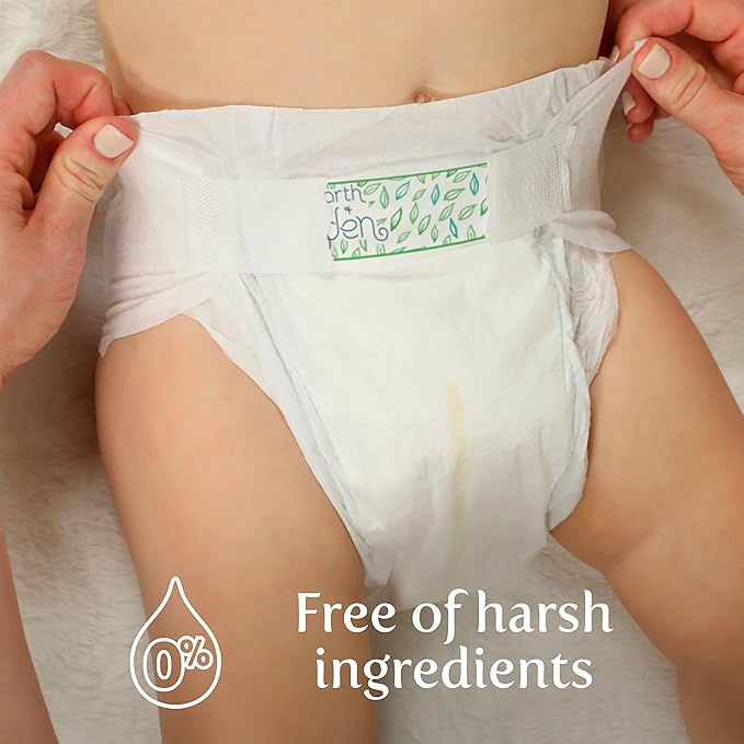 Earth & Eden Sensitive | Eco-Conscious & Hypoallergenic Diapers | Size 2 | 204 Count