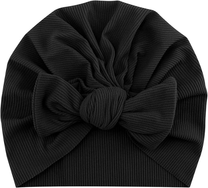 DRESHOW BQUBO 5 Pieces Newborn Baby Turban Hats Bow Baby Infant Beanie - Image 7