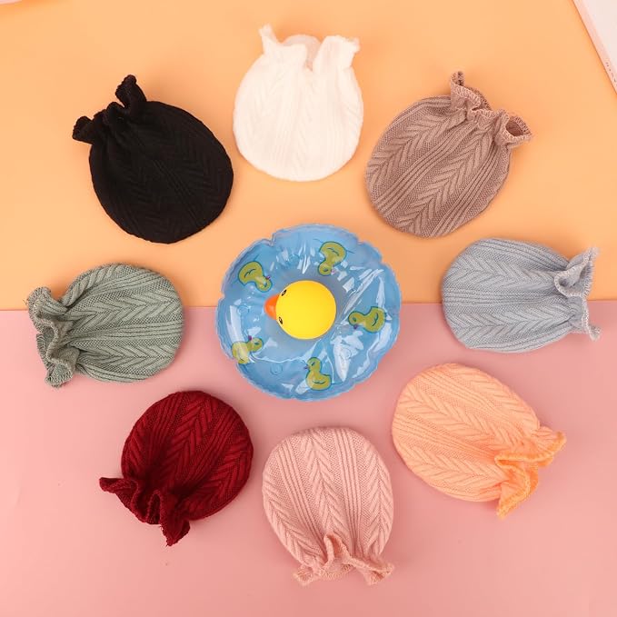 BQUBO Newborn Infant Toddler Mittens No Scratch Cotton Elastic Wrist Gloves - Image 4
