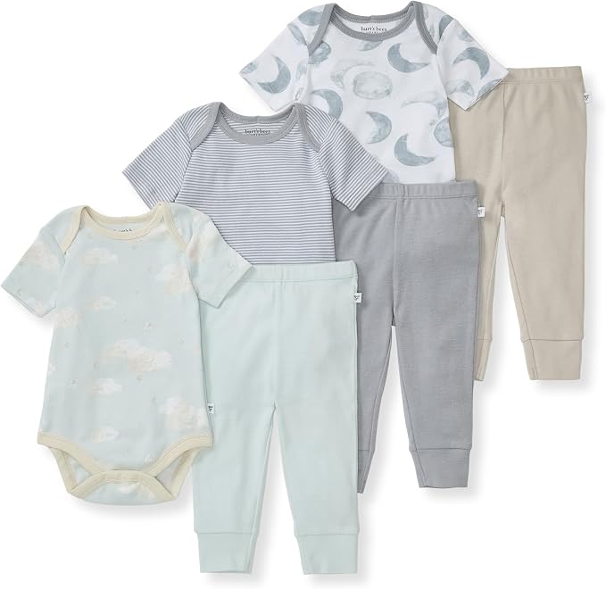 Burt Bees - 6Pk Baby Girl Organic Cotton Bodysuit & Pant Set, Ranunculus by BurtsBeesBaby
