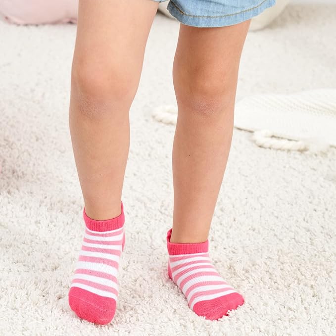 Zaples Baby Non Slip Grip Ankle Socks with Non Skid Soles for Infants Toddlers Kids Boys Girls