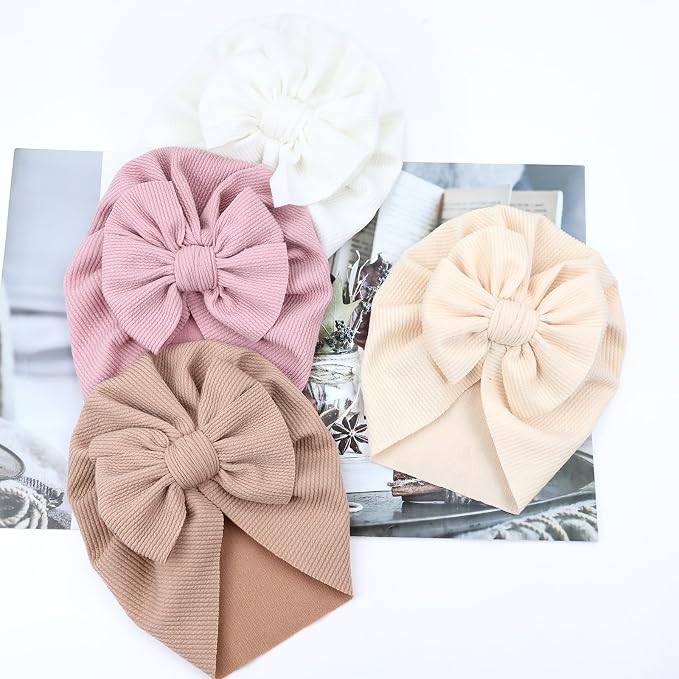 Cinaci 4 Pieces Baby Girls Turban Hats - Image 7