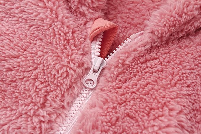 Baby Furry Jumpsuit Infant Bear Onesies Zipper Long Sleeve One-Piece Romper - Image 3