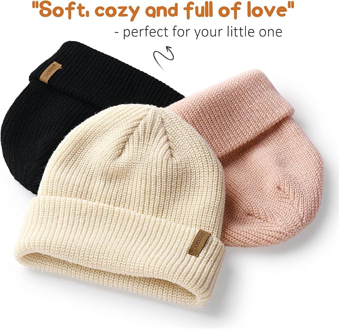 DANMY Infant Toddler Beanie Kint Hat Baby Boys Girls Beanies Kids Winter Hats - Image 3