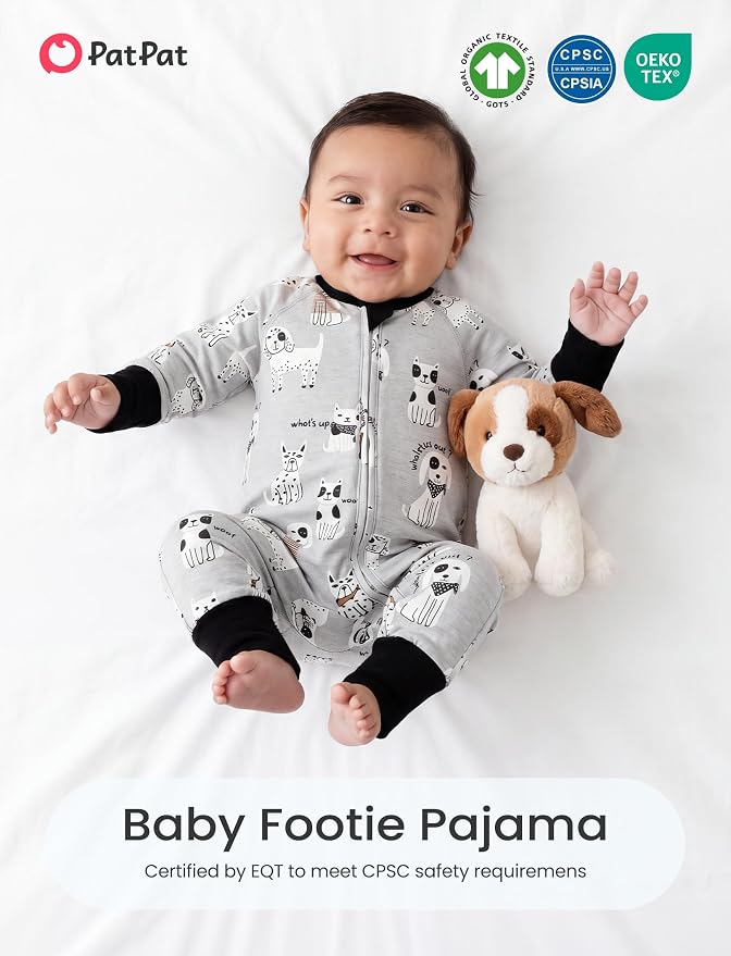 PATPAT Organic Cotton Baby Footie Pajamas - Image 2