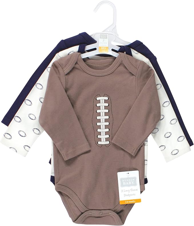 Hudson Baby baby-boys Cotton Long-sleeve Bodysuits 3-pack - Image 2