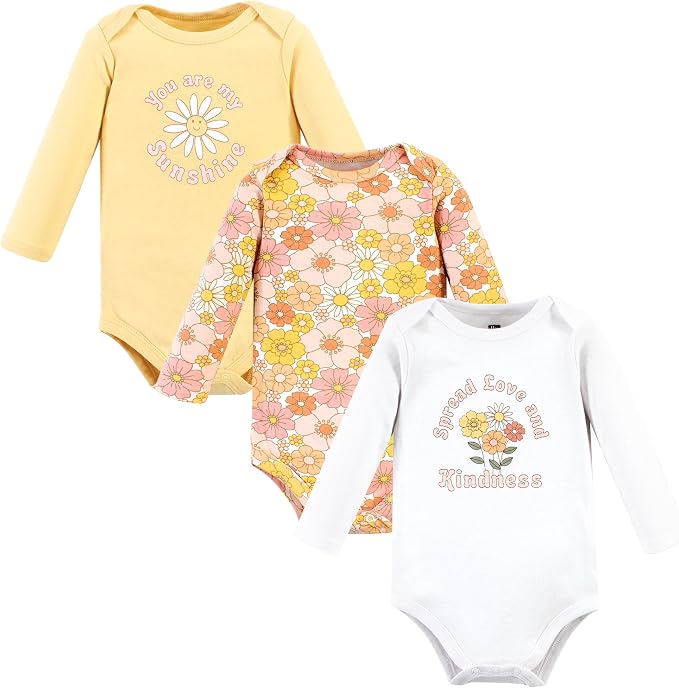Hudson Baby Baby Girls' Cotton Long-sleeve Bodysuits 3-pack by HudsonBaby