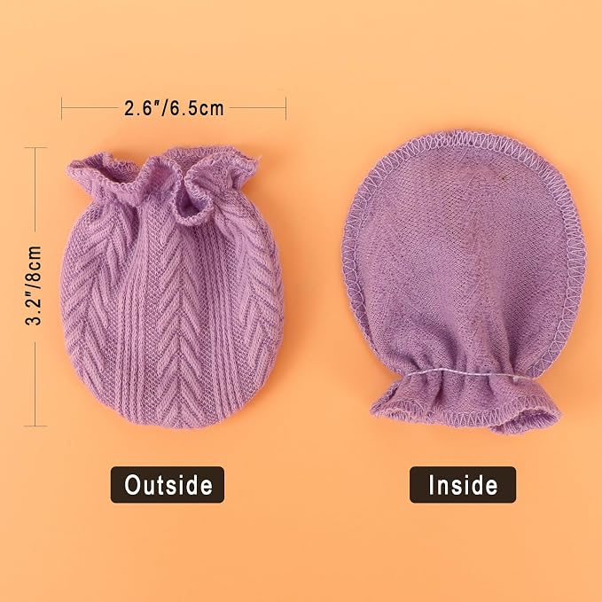 BQUBO Newborn Infant Toddler Mittens No Scratch Cotton Elastic Wrist Gloves - Image 6