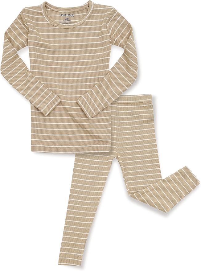 AVAUMA Stripe Pattern Baby Boys Girls Pajama Set Kids Toddler Snug fit Ribbed by AVAUMA