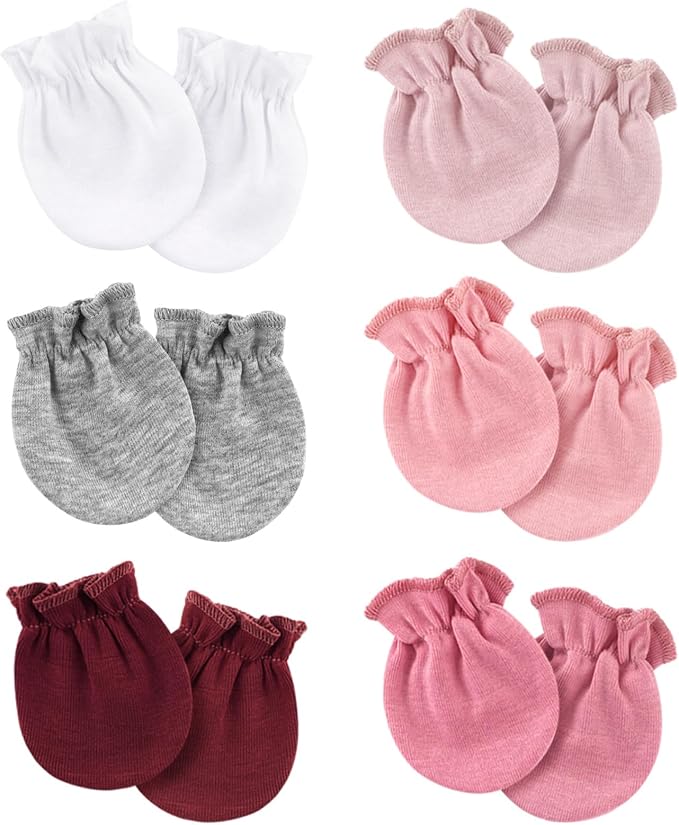 AQOKKA Newborn Baby Mittens No Scratch Cotton Elastic Wrist Gloves Infant by AQOKKA