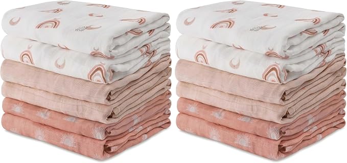 GLLQUEN BABY Receiving Blanket Boy Cotton Muslin Swaddle Blankets Girl Newborn by GLLQUENBABY