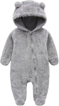 Baby Hooded Fleece Romper Long Sleeve Onesie Outwear Outfits 0-12M | Fall by BabymineStartFromTheHeart