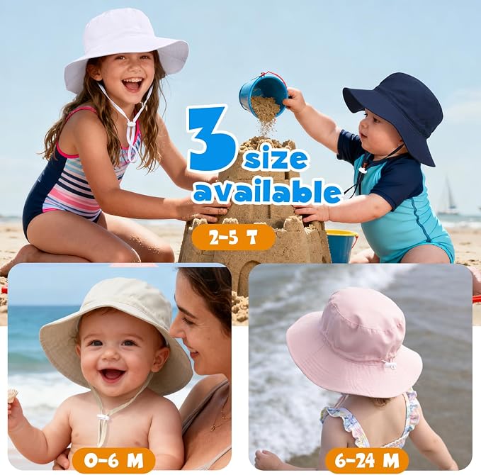 Baby Toddler Sun Hat, Boys Girls Adjustable Bucket Hat - Image 7