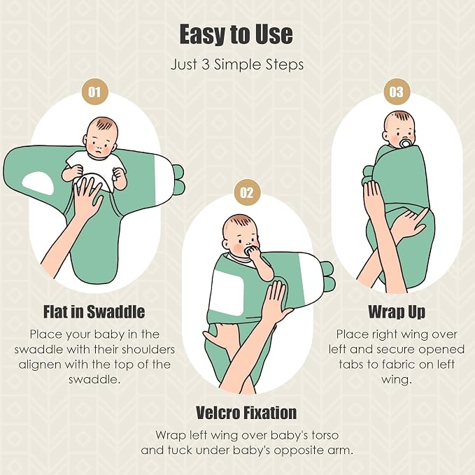 SWEET DOLPHIN 3-Pack Baby Swaddle Sleep Sacks - Image 3