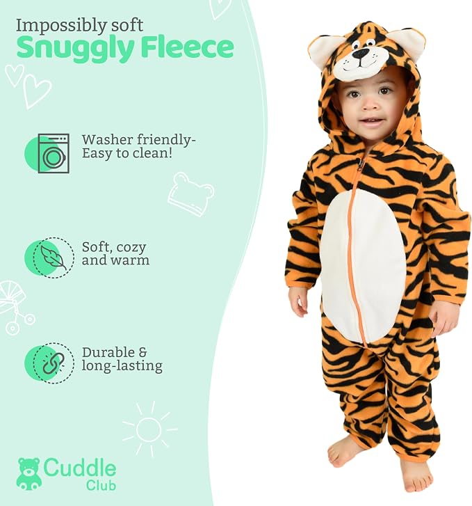 Cuddle Club Fleece Baby Bunting Bodysuit Hoodie, Newborn - Image 2